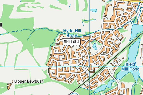 RH11 0UJ map - OS VectorMap District (Ordnance Survey)
