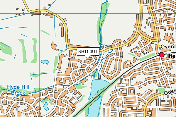 RH11 0UT map - OS VectorMap District (Ordnance Survey)