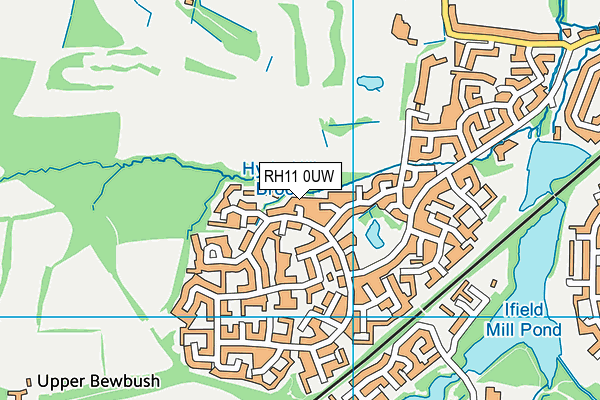 RH11 0UW map - OS VectorMap District (Ordnance Survey)