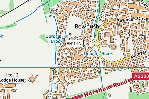 RH11 6AJ map - OS VectorMap District (Ordnance Survey)