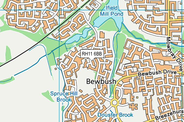 RH11 6BB map - OS VectorMap District (Ordnance Survey)