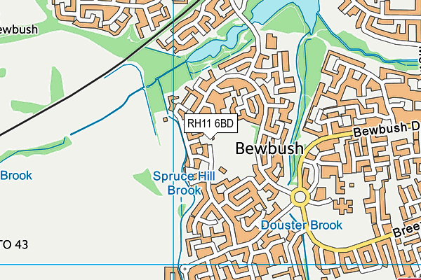 Bewbush Green Playing Fields map (RH11 6BD) - OS VectorMap District (Ordnance Survey)