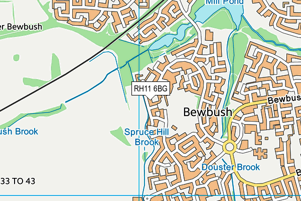 RH11 6BG map - OS VectorMap District (Ordnance Survey)