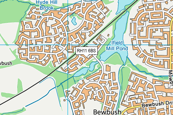 RH11 6BS map - OS VectorMap District (Ordnance Survey)