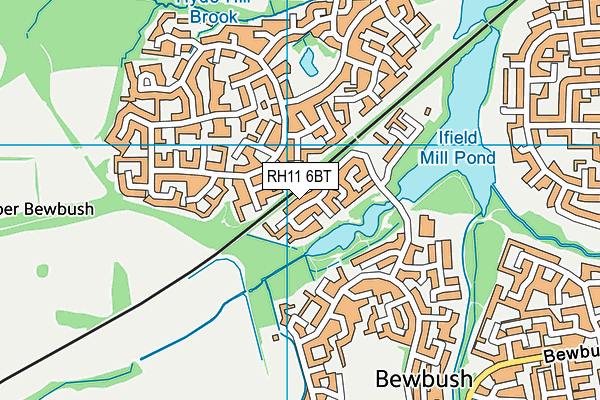 RH11 6BT map - OS VectorMap District (Ordnance Survey)