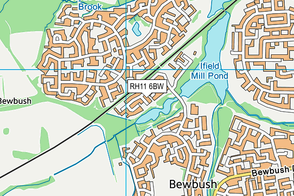 RH11 6BW map - OS VectorMap District (Ordnance Survey)