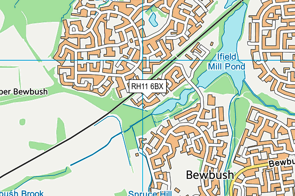 RH11 6BX map - OS VectorMap District (Ordnance Survey)