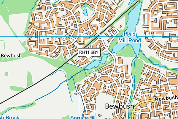 RH11 6BY map - OS VectorMap District (Ordnance Survey)