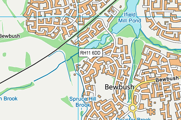 RH11 6DD map - OS VectorMap District (Ordnance Survey)