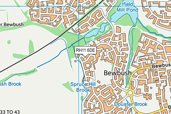 Bewbush West Playing Field map (RH11 6DE) - OS VectorMap District (Ordnance Survey)