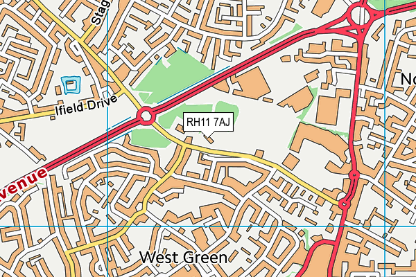 West Green Park map (RH11 7AJ) - OS VectorMap District (Ordnance Survey)