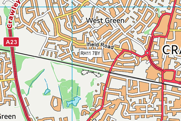 RH11 7BY map - OS VectorMap District (Ordnance Survey)