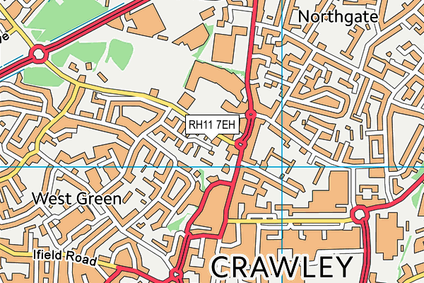 RH11 7EH map - OS VectorMap District (Ordnance Survey)