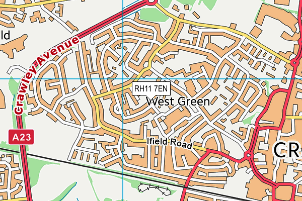 RH11 7EN map - OS VectorMap District (Ordnance Survey)