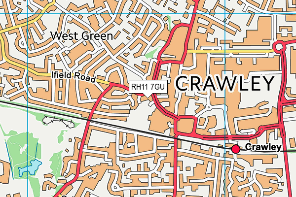 Anytime Fitness (Crawley) map (RH11 7GU) - OS VectorMap District (Ordnance Survey)