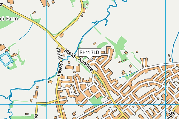 RH11 7LD map - OS VectorMap District (Ordnance Survey)