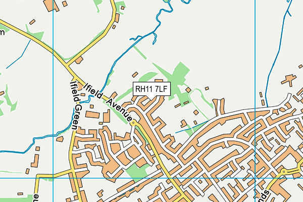 RH11 7LF map - OS VectorMap District (Ordnance Survey)