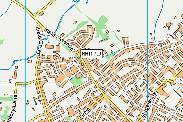 RH11 7LJ map - OS VectorMap District (Ordnance Survey)
