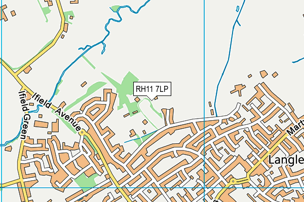 RH11 7LP map - OS VectorMap District (Ordnance Survey)