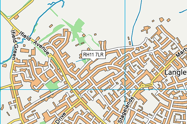 RH11 7LR map - OS VectorMap District (Ordnance Survey)