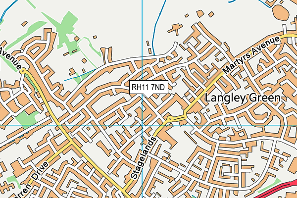 RH11 7ND map - OS VectorMap District (Ordnance Survey)