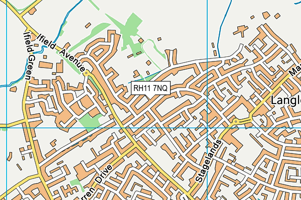 RH11 7NQ map - OS VectorMap District (Ordnance Survey)