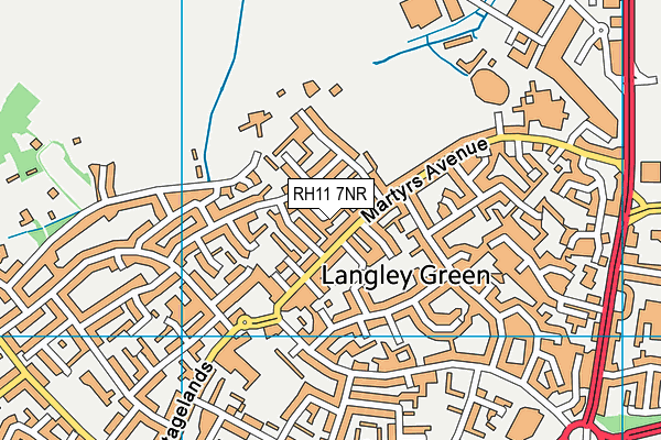 RH11 7NR map - OS VectorMap District (Ordnance Survey)