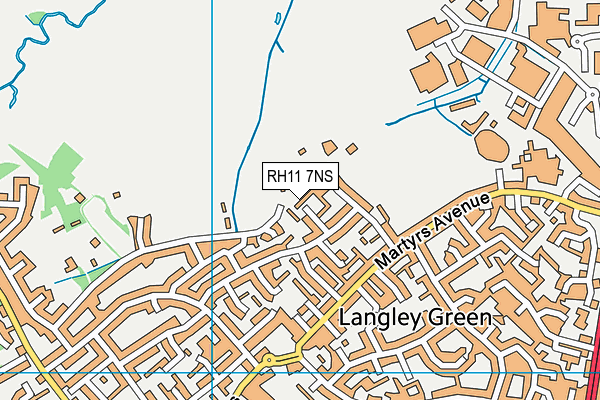 RH11 7NS map - OS VectorMap District (Ordnance Survey)