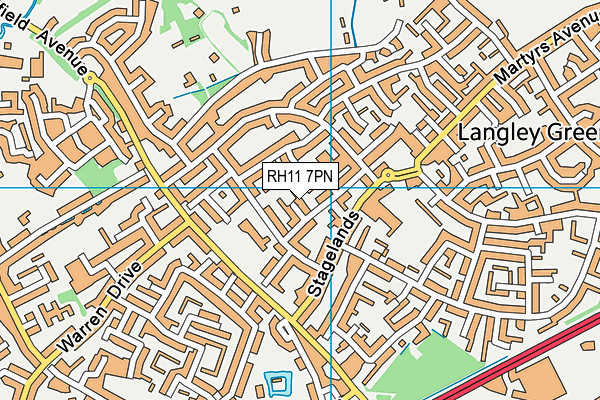 RH11 7PN map - OS VectorMap District (Ordnance Survey)