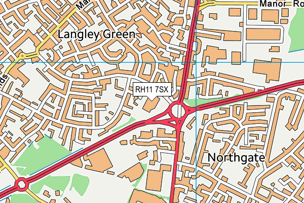 Crowne Plaza London map (RH11 7SX) - OS VectorMap District (Ordnance Survey)