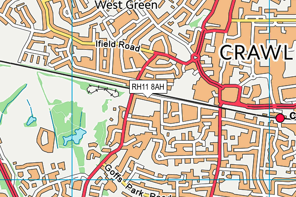 RH11 8AH map - OS VectorMap District (Ordnance Survey)