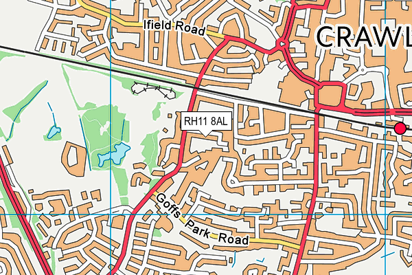 RH11 8AL map - OS VectorMap District (Ordnance Survey)