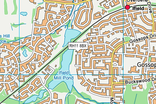 RH11 8BX map - OS VectorMap District (Ordnance Survey)