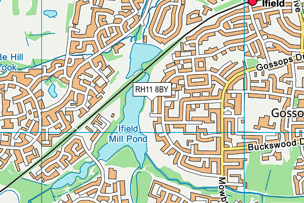 RH11 8BY map - OS VectorMap District (Ordnance Survey)