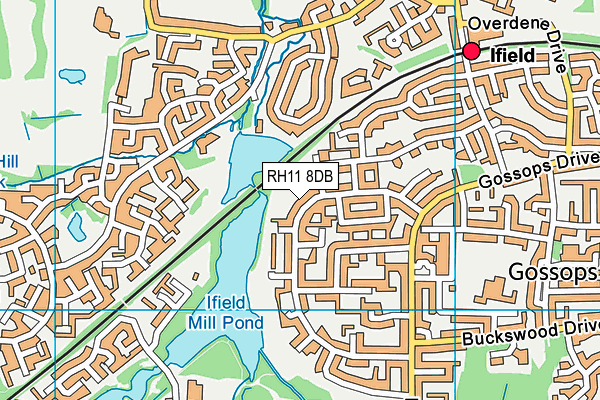 RH11 8DB map - OS VectorMap District (Ordnance Survey)