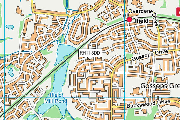 RH11 8DD map - OS VectorMap District (Ordnance Survey)