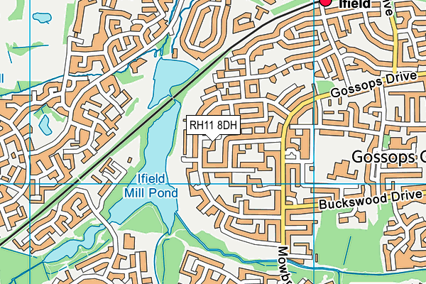 RH11 8DH map - OS VectorMap District (Ordnance Survey)