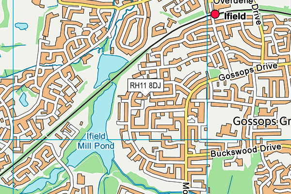 RH11 8DJ map - OS VectorMap District (Ordnance Survey)