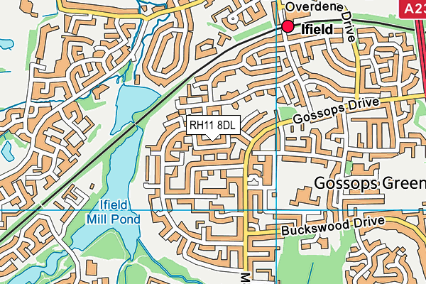 RH11 8DL map - OS VectorMap District (Ordnance Survey)