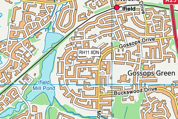 RH11 8DN map - OS VectorMap District (Ordnance Survey)