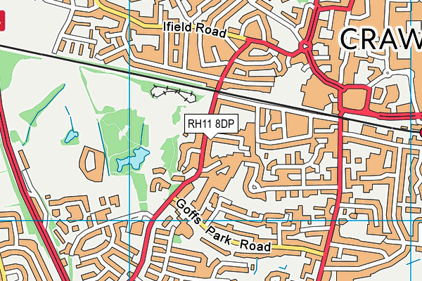 RH11 8DP map - OS VectorMap District (Ordnance Survey)