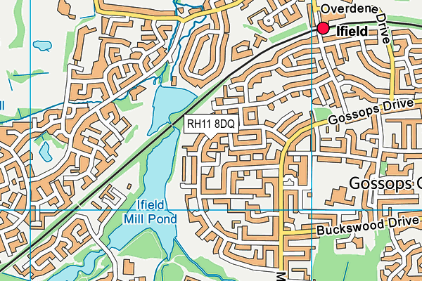 RH11 8DQ map - OS VectorMap District (Ordnance Survey)