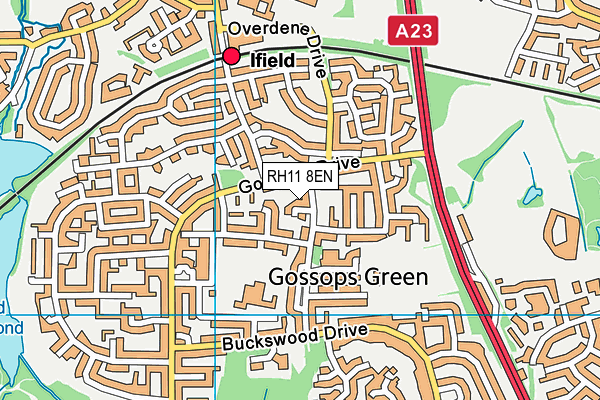 RH11 8EN map - OS VectorMap District (Ordnance Survey)