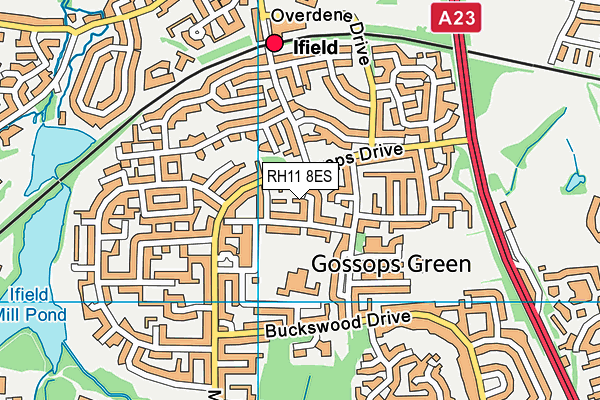 RH11 8ES map - OS VectorMap District (Ordnance Survey)