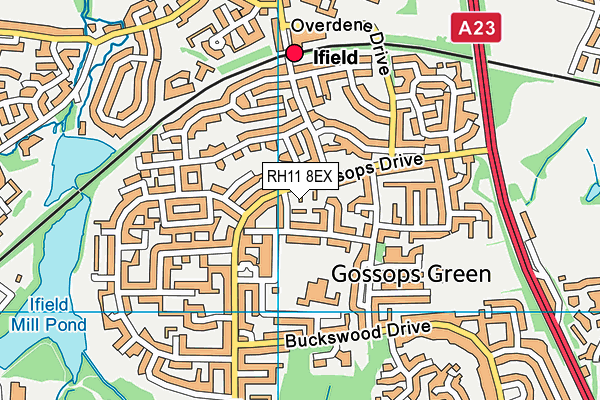 RH11 8EX map - OS VectorMap District (Ordnance Survey)