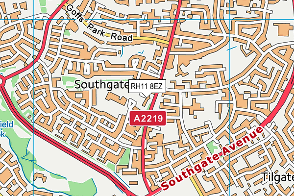 RH11 8EZ map - OS VectorMap District (Ordnance Survey)