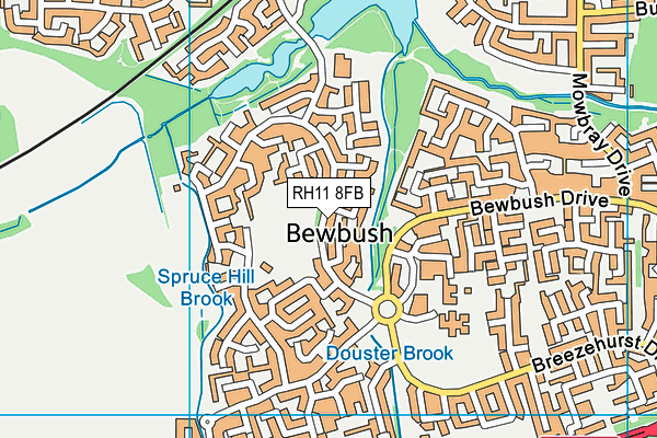 RH11 8FB map - OS VectorMap District (Ordnance Survey)