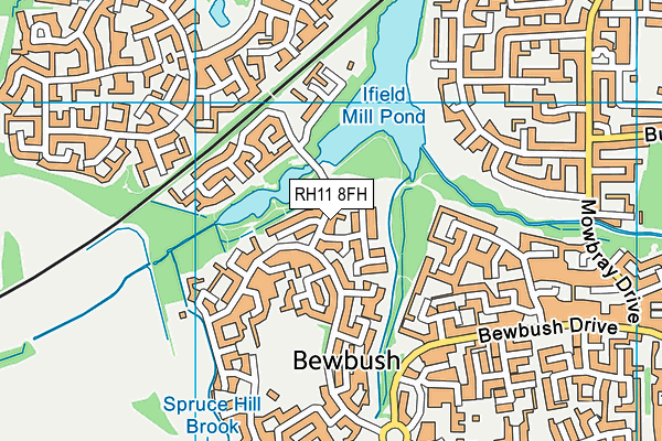 RH11 8FH map - OS VectorMap District (Ordnance Survey)