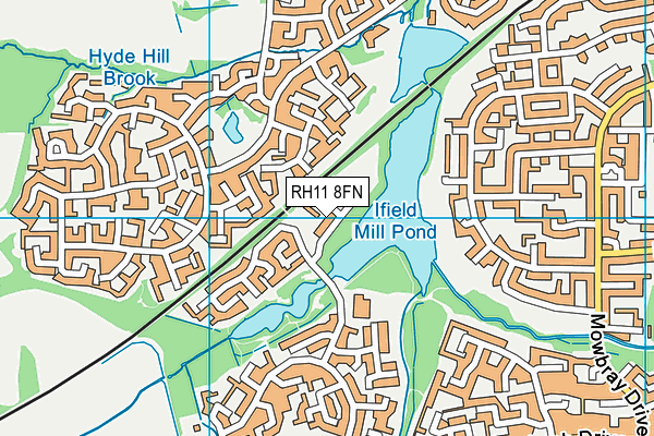RH11 8FN map - OS VectorMap District (Ordnance Survey)