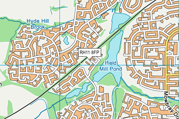 RH11 8FP map - OS VectorMap District (Ordnance Survey)